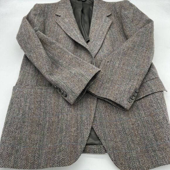 Kuppenheimer Mens Brown TWEED 100% Wool Sport Coat Blazer Jacket SIZE 44 - Picture 1 of 4